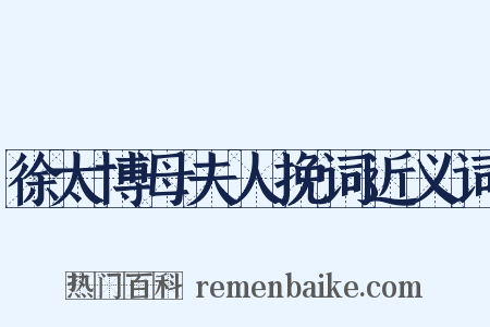 徐太博母夫人挽词近义词是什么意思的图片